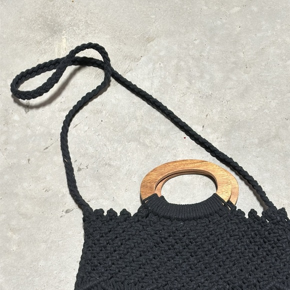 DANIEL NICOLE crossbody macrame black bag Looks Handmade box 27-21 - Picture 5 of 11